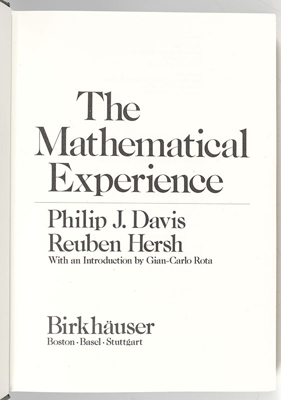 The Mathematical Experience