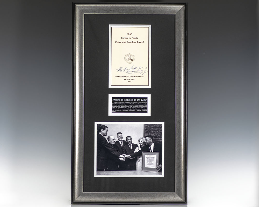 Martin Luther King, Jr. Signed Peace and Freedom Award Ceremony Program.