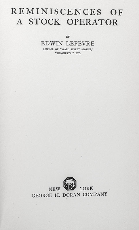 Reminiscences Of A Stock Operator