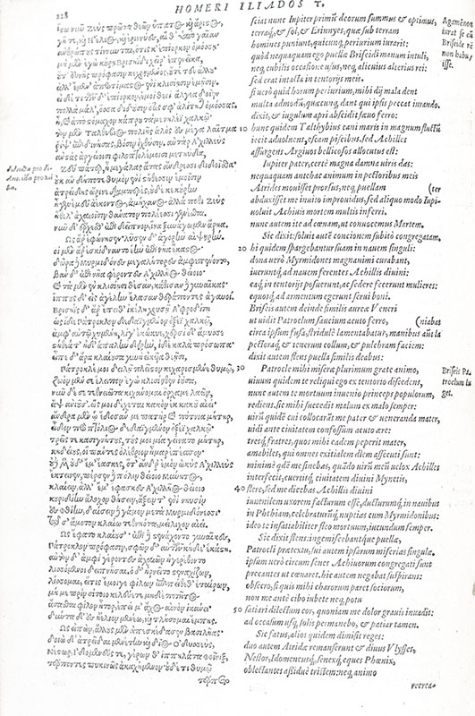Homeri Opera Graeco-latina, quae quidem nunc extant, omnia. Hoc est: Ilias, Odyssea, Batracho Myomachia, et Hymni: Praeterea Homeri vita ex Plutarcho, cum Latina item interpretatione, locis communibus ubiq in margine notatis