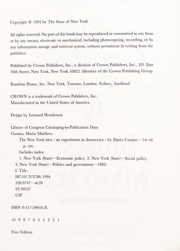 The New York Idea: An Experiment in Democracy