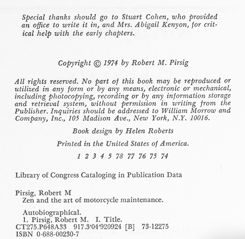 Zen and the Art of Motorcycle Maintenance: An Inquiry into Values