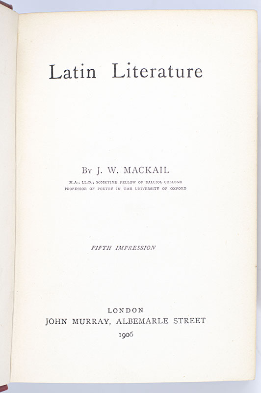Latin Literature: From the Library of J.R.R. Tolkien