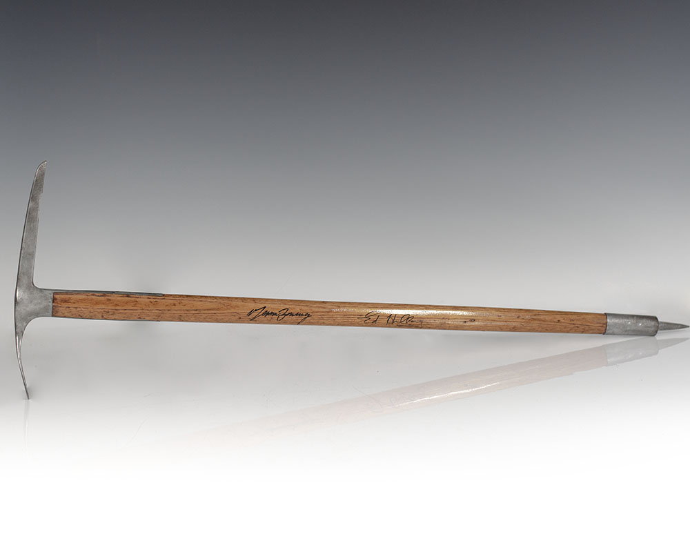 Edmund Hillary and Tenzing Norgay Signed Ice Axe.