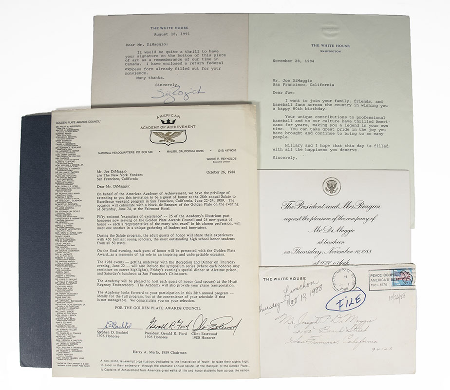 Joe Dimaggio Presidential Letter Collection