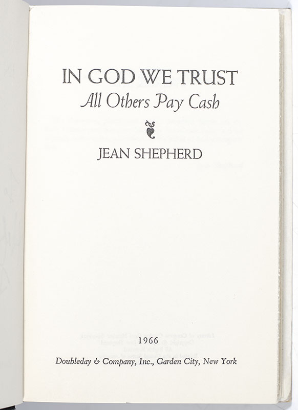 In God We Trust: All Others Pay Cash