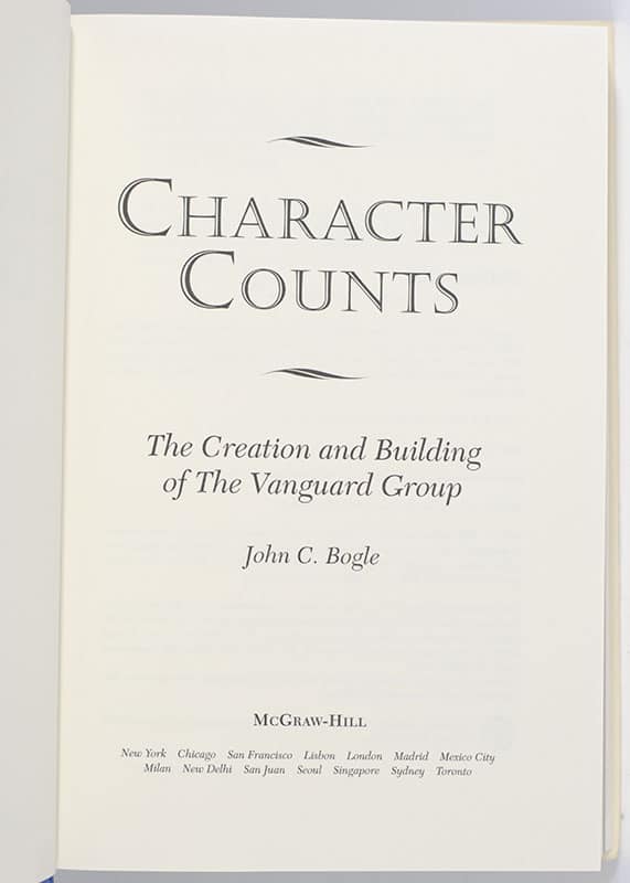 Character Counts : The Creation and Building of the Vanguard Group