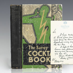 The Savoy Cocktail Book with a Harry Craddock Autograph Postcard.