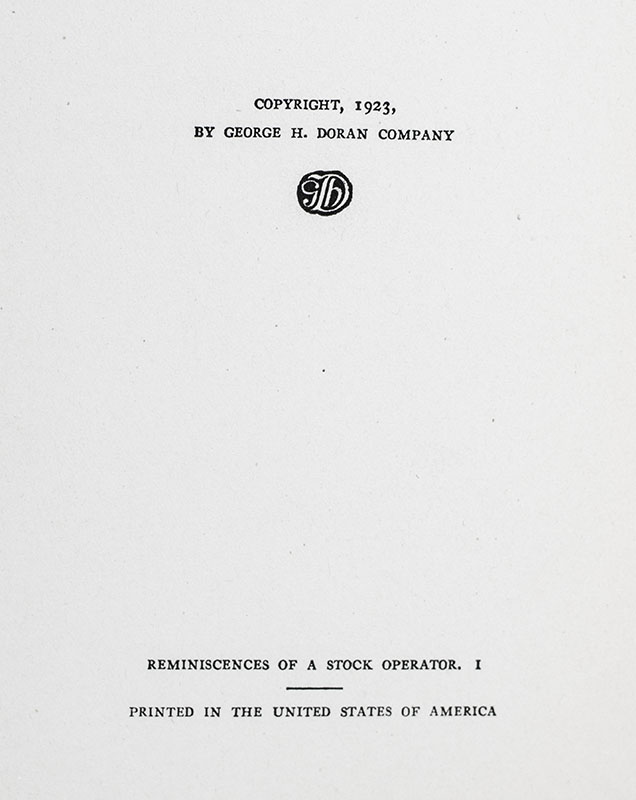 Reminiscences Of A Stock Operator