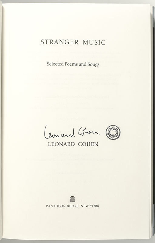 Stranger Music: Selected Poems and Songs