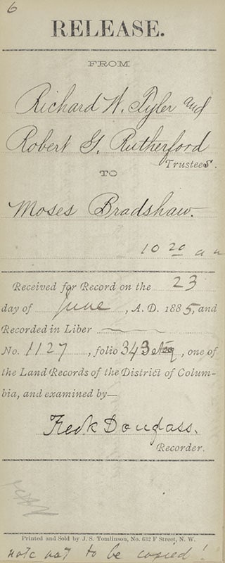 Frederick Douglass Autograph Document Signed.