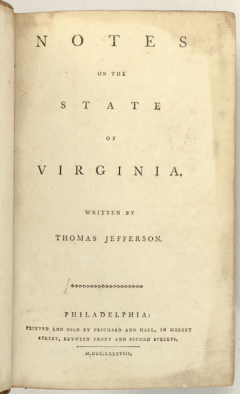 Notes of the State of Virginia.