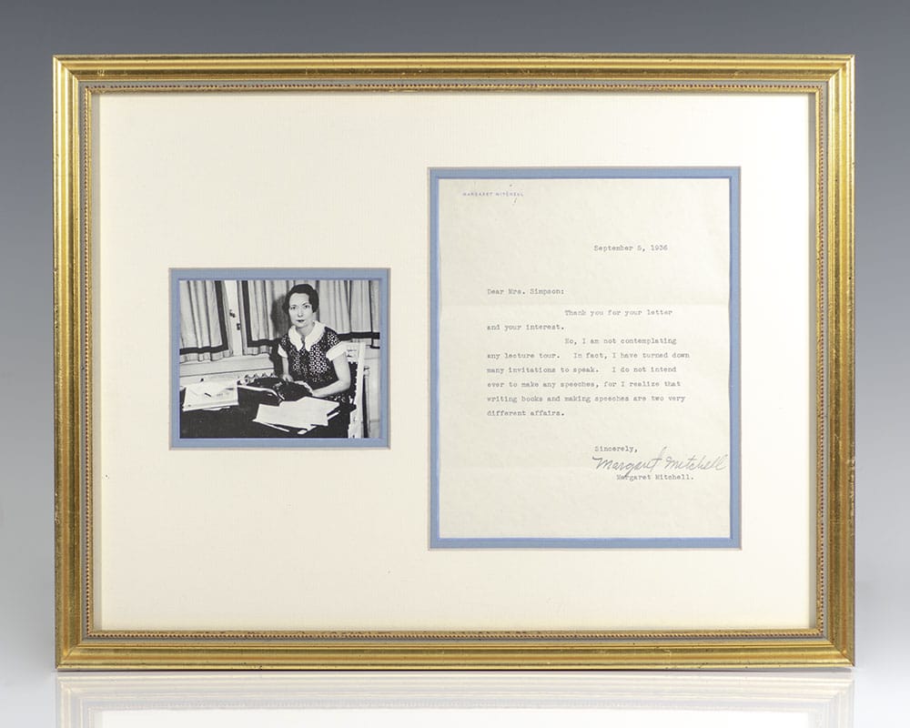 Margaret Mitchell Typed Letter Signed.