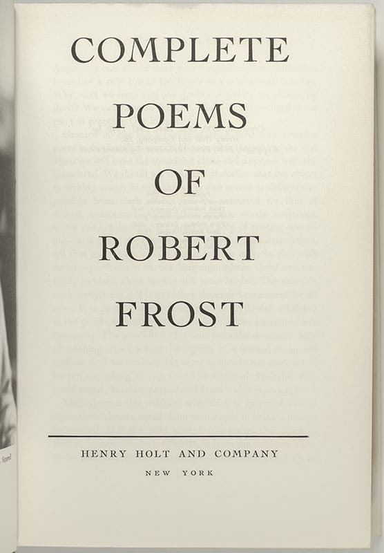 Complete Poems of Robert Frost.