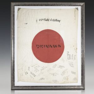 World War II Era 49th Field Artillery Battalion Signed Japanese Flag.