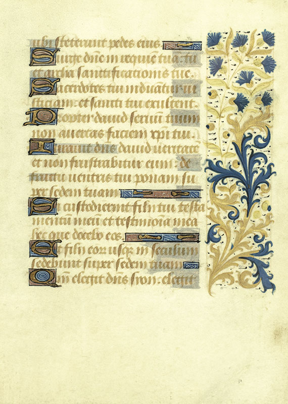 Miniature Book of Hours Illuminated Manuscript Leaf Collection.