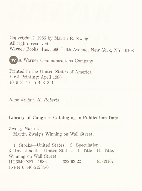 Winning on Wall Street.