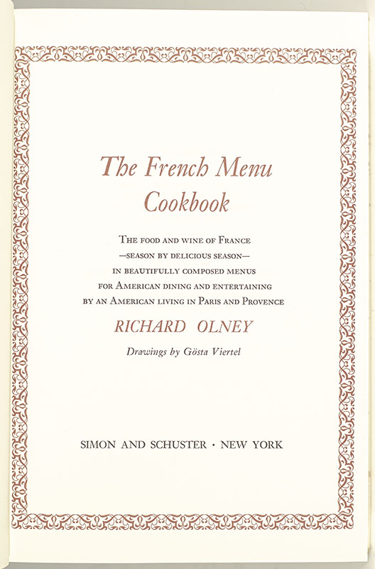 The French Menu Cookbook.