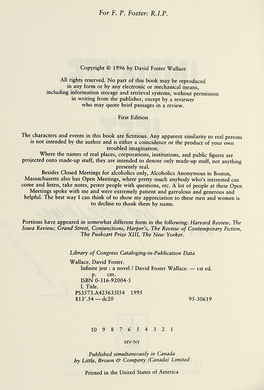 Infinite Jest: A Novel.