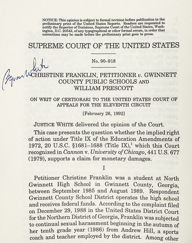 Supreme Court Justice Signed Pamphlet Collection.
