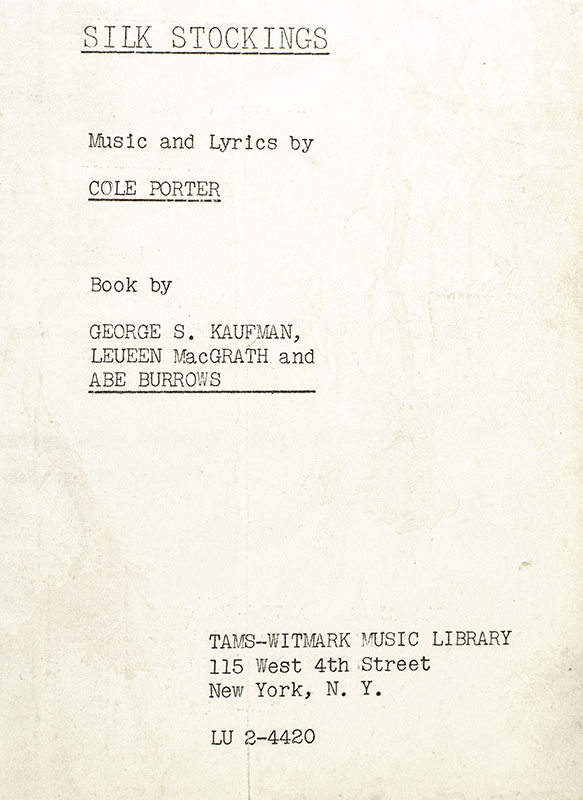 Silk Stockings Original Musical Script.