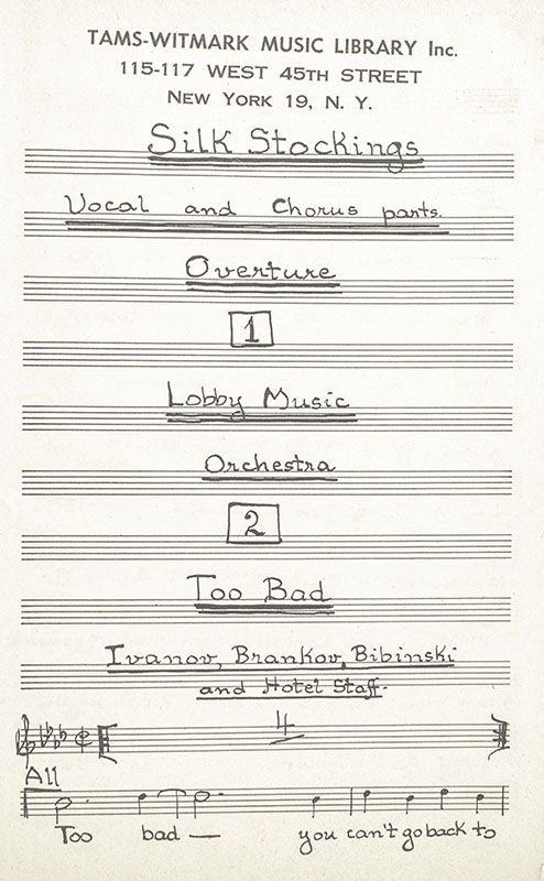 Silk Stockings Original Musical Script.