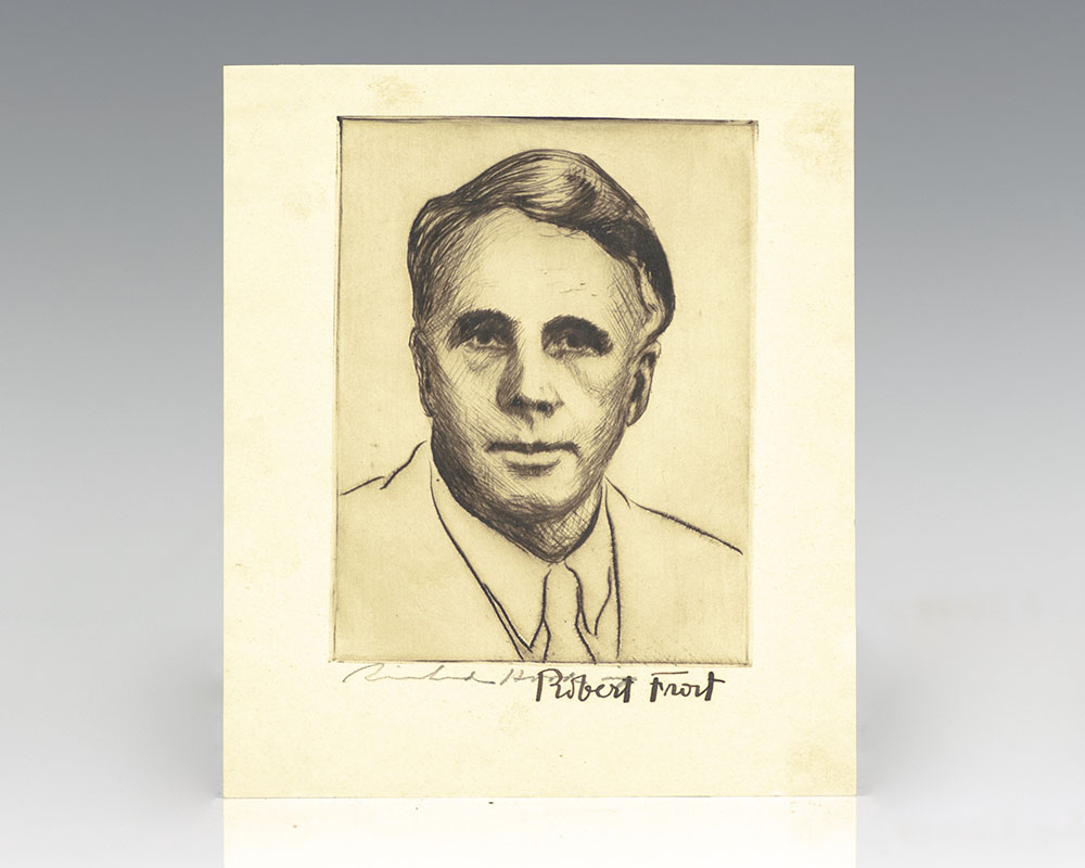 Robert Frost Signed Portrait.