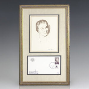 Golda Meir Signed Portrait.