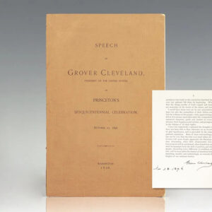 Speech of Grover Cleveland, President of the United States, at Princeton's Sesquicentennial Celebration, October 23, 1986.