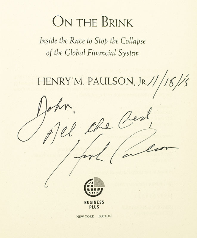 On the Brink: Inside the Race to Stop the Collapse of the Global Financial System.