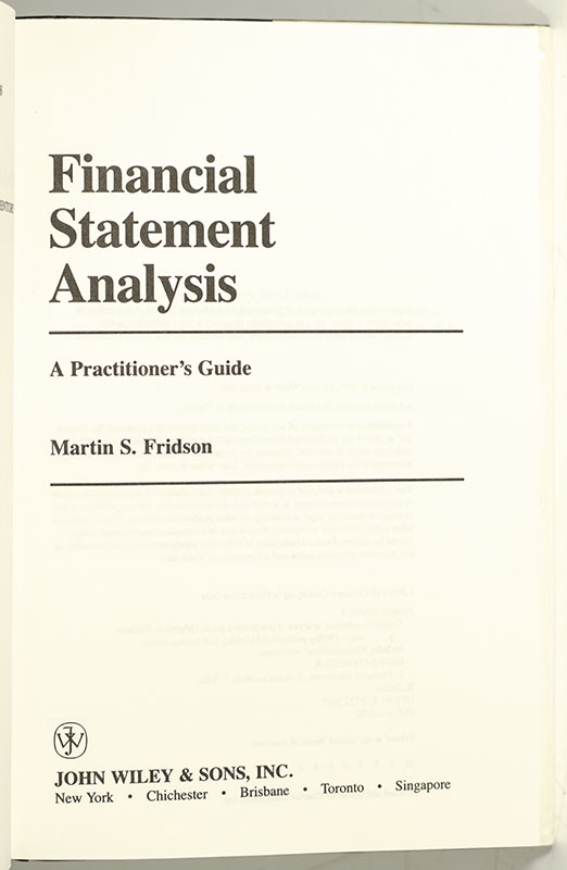 Financial Statement Analysis.