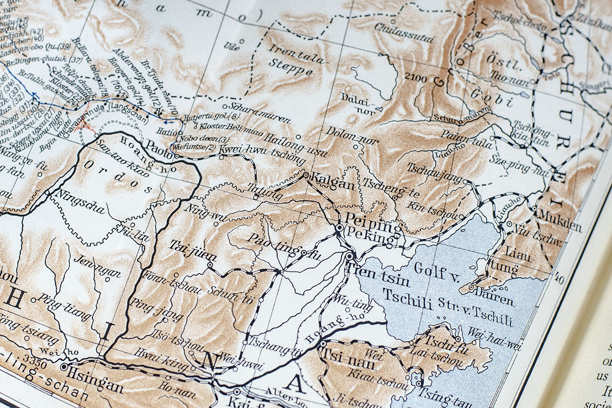 Across the Gobi Desert.