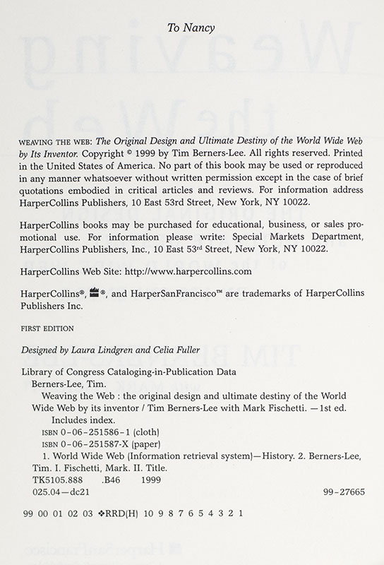 Weaving the Web: The Original Destiny of the World Wide Web by It's Inventor.