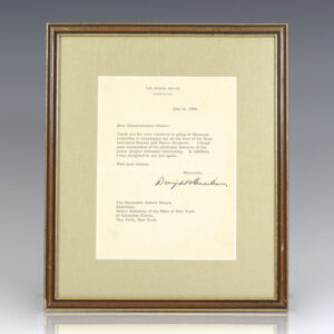 Dwight D. Eisenhower Autographed Letter Signed to Robert Moses.