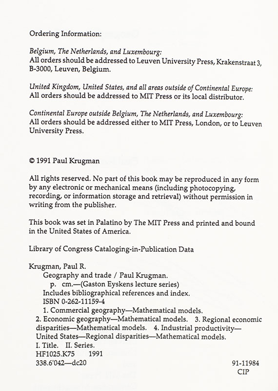 Geography and Trade.