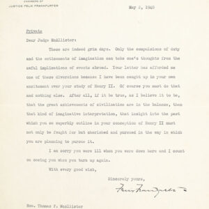 Felix Frankfurter Typed Letter Signed.
