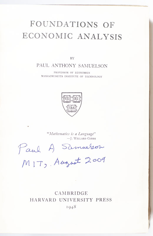 Foundations of Economic Analysis.