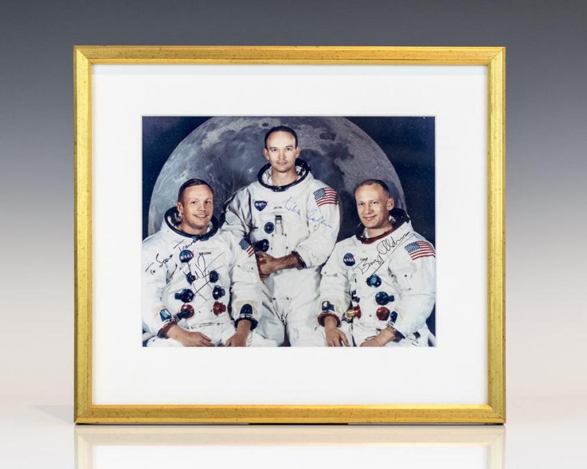 Signed Photograph of Apollo 11 Crew: Neil Armstrong, Michael Collins and Buzz Aldrin.