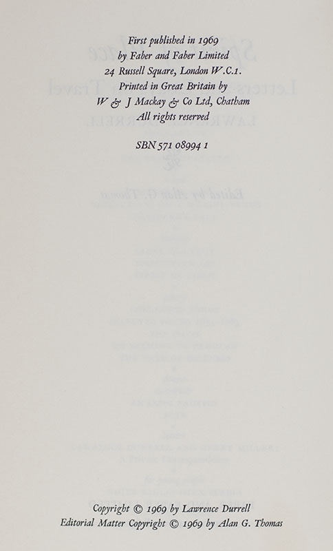 Spirit of Place: Letters and Essays on Travel.