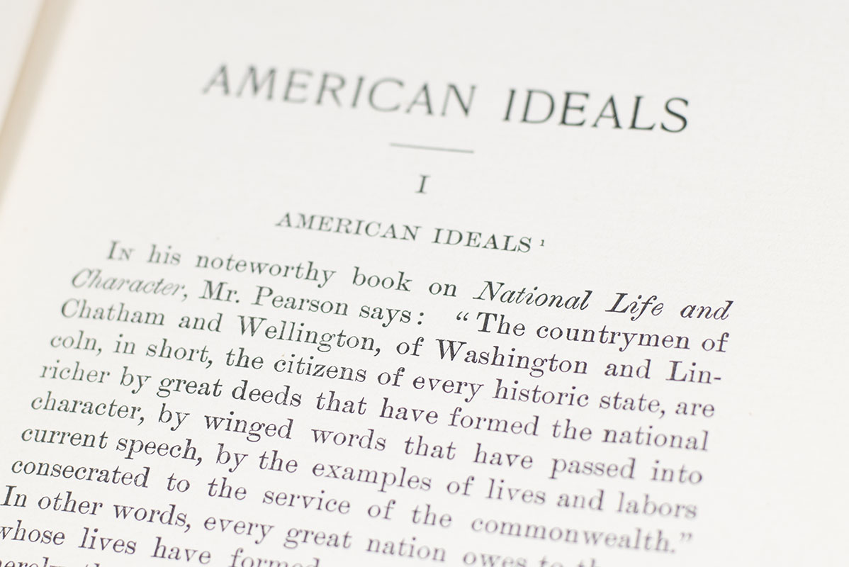 American Ideals and Other Essays, Social and Political.