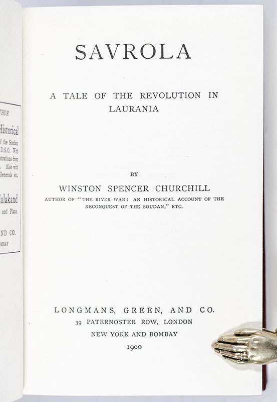 Savrola: A Tale of the Revolution in Laurania.