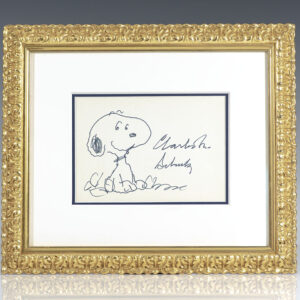 Charles Schulz Signed Snoopy Drawing.