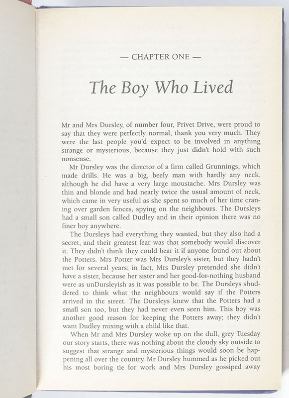 Harry Potter and the Philosopher’s Stone.