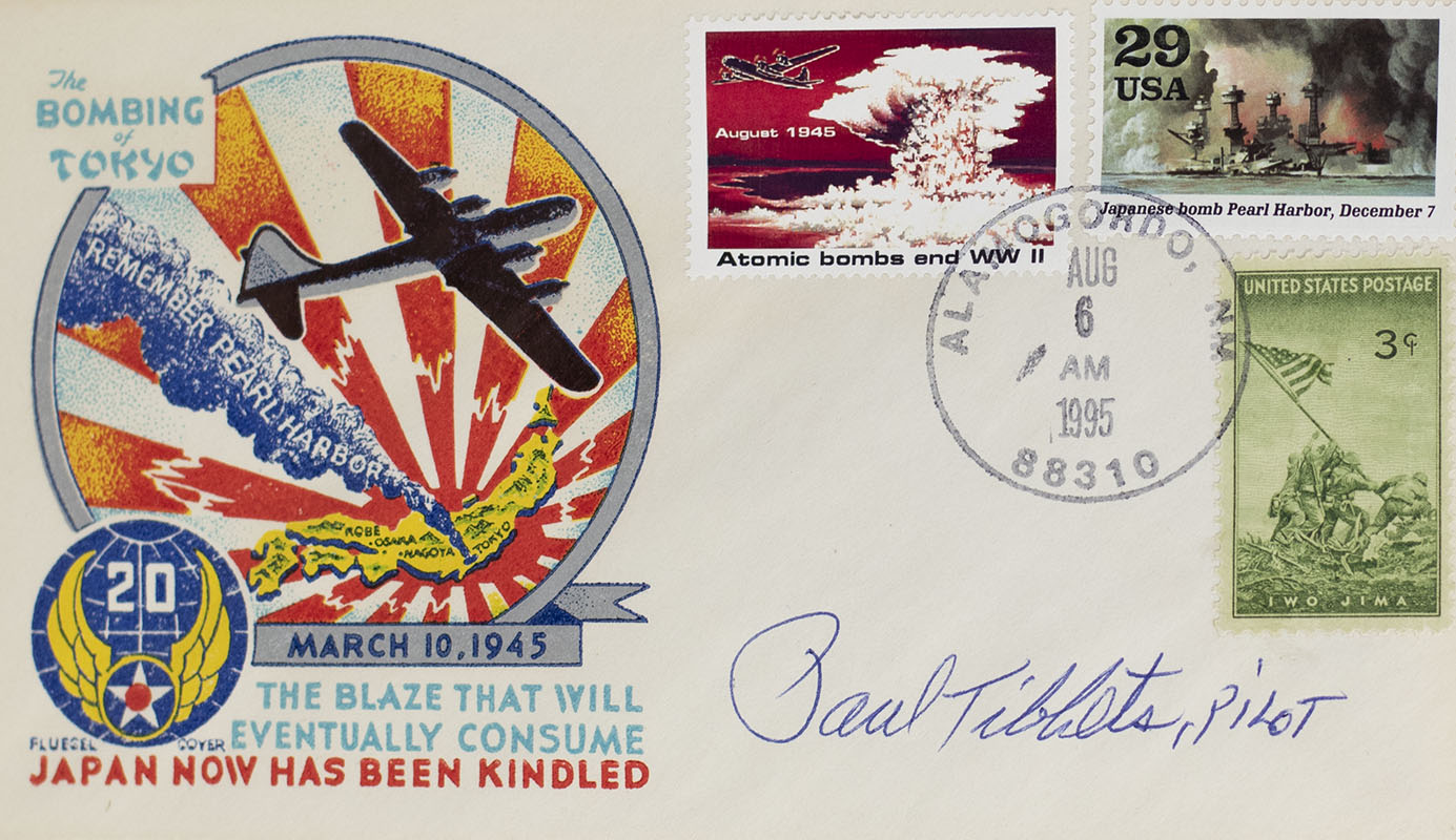 Paul Tibbets Signed Commemorative First Day Cover.