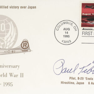Paul Tibbets Signed Allied Victory Commemorative First Day Cover.