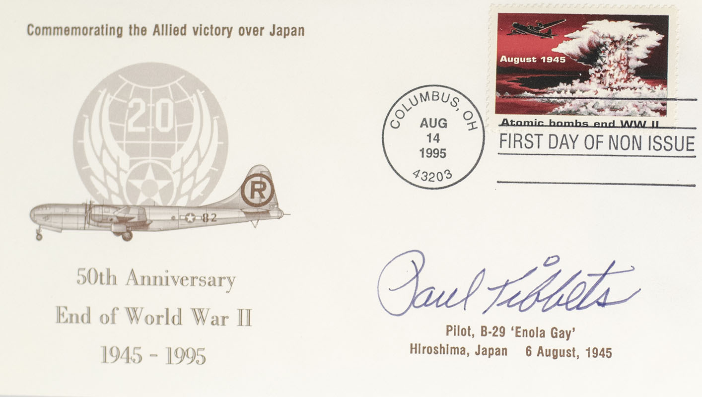 Paul Tibbets Signed Allied Victory Commemorative First Day Cover.