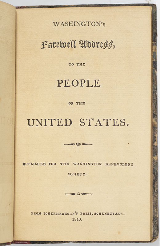 Washington's Farewell Address to the People of the United States.
