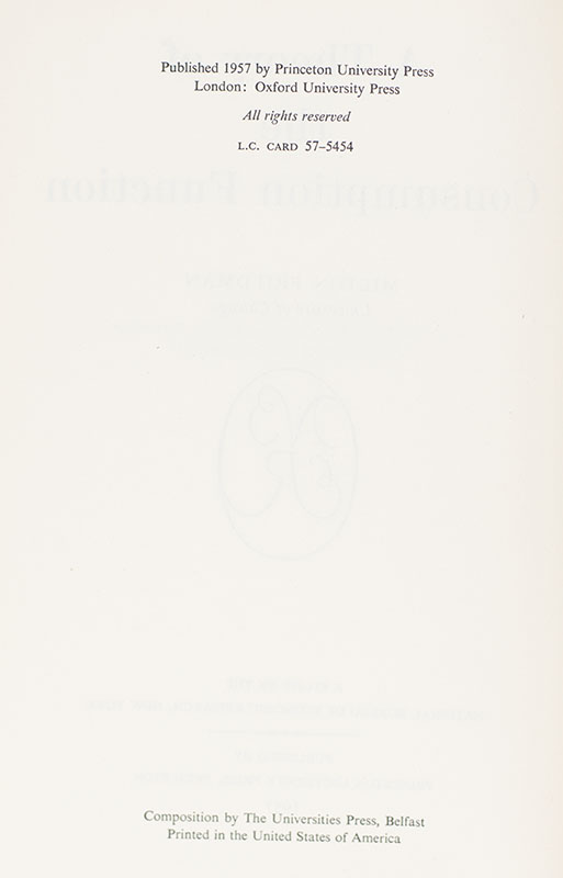 A Theory of the Consumption Function.