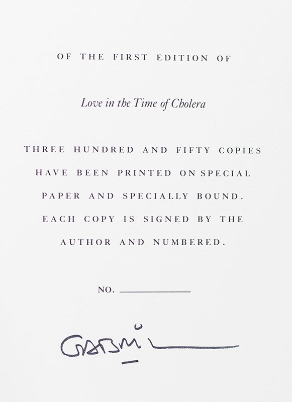 Love in the Time of Cholera.