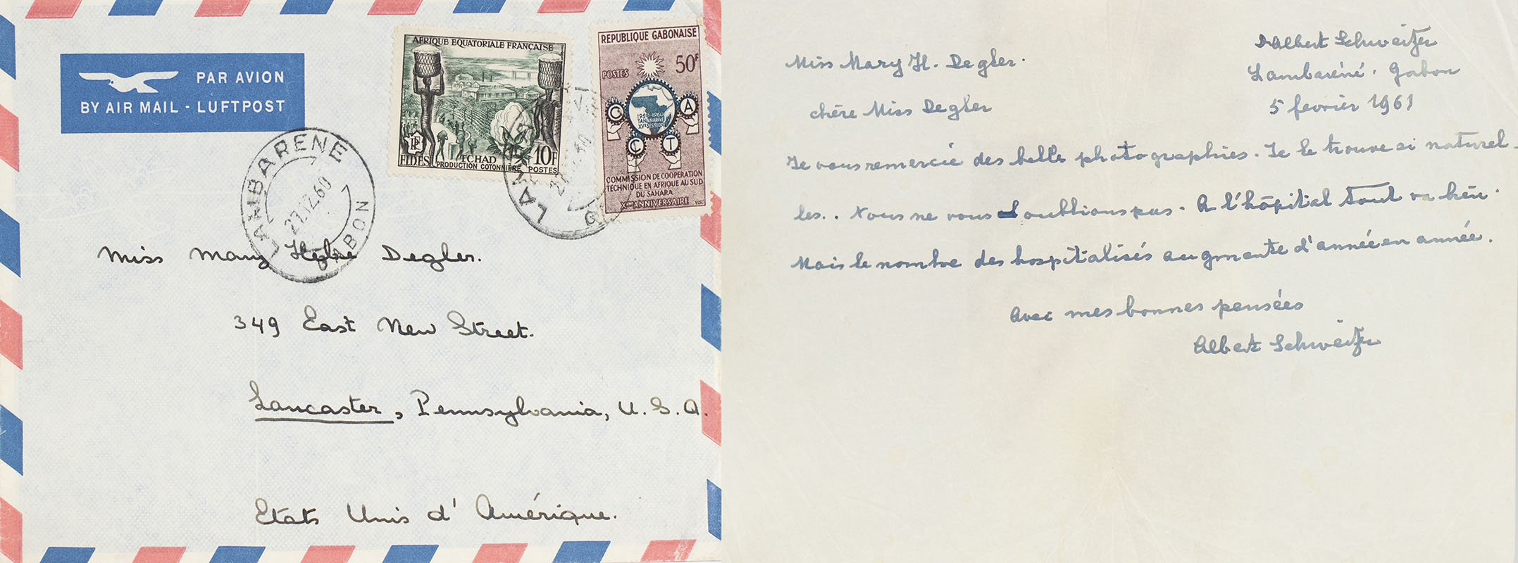 Albert Schweitzer Autograph Letter Signed.